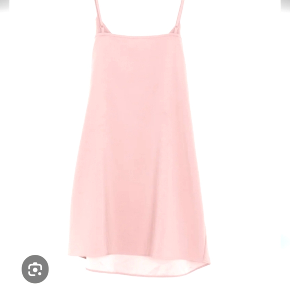 ASOS DESIGN Trapeze Mini Cami Dress Washed Pink Tie Straps Square Neck NWT Sz 4 - Picture 2 of 16